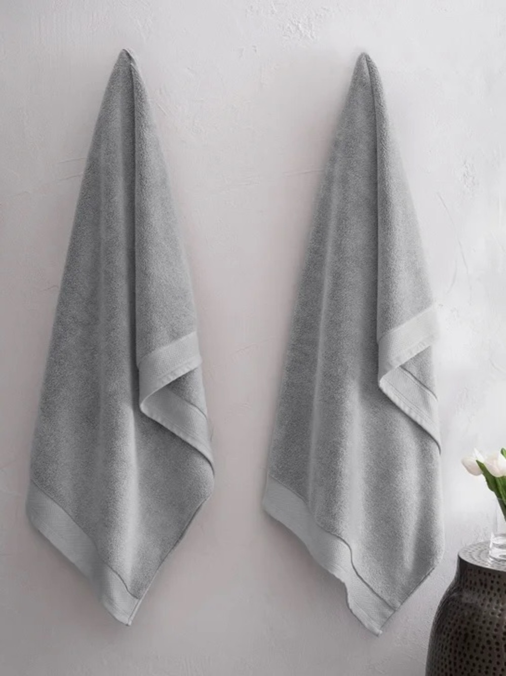 Charisma Egyptian Cotton 2 Gray Bath Towels / Bath Sheet Set - Picture 6 of 6